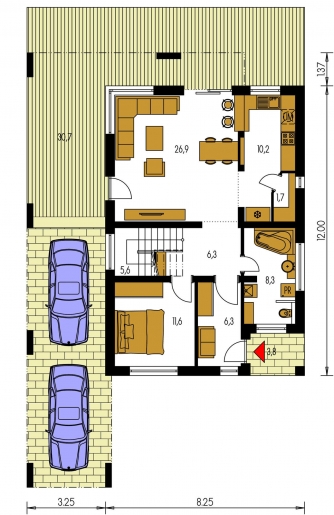Plan de sol du rez-de-chaussée - CUBER 10